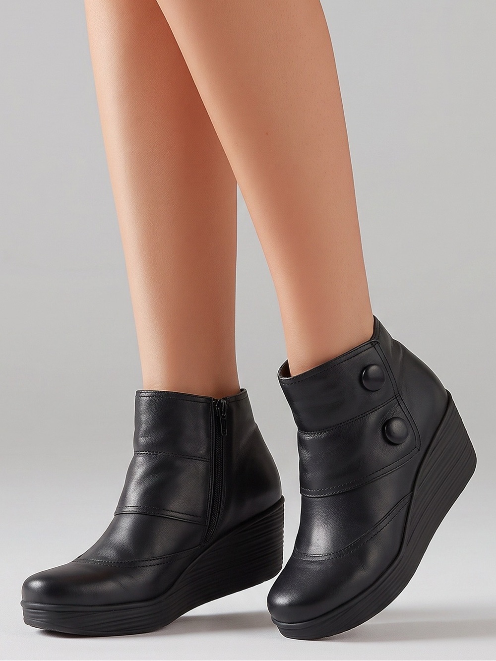 Tara M. Leather Boots Women's Brandi Black Ankle Bootie 8.5